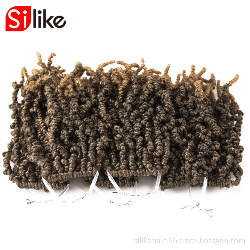 Factory price  10inch 65g /pack Spring Twist Synthetic braiding Extensions Hair Weaves crochet braid hair  for black women